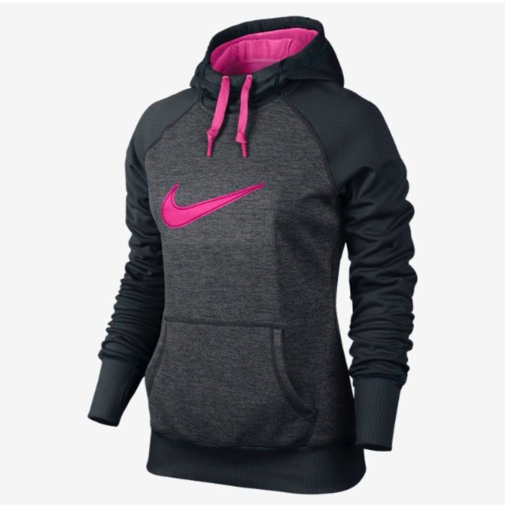 Nike Therma Fit Sweatshirt in Black and Pink Logo Size Small